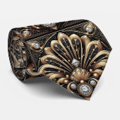 Herren Krawatte | Art Deco Faux Diamant Halsbinden (Gerollt)