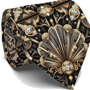 Herren Krawatte   Art Deco Faux Diamant Halsbinden