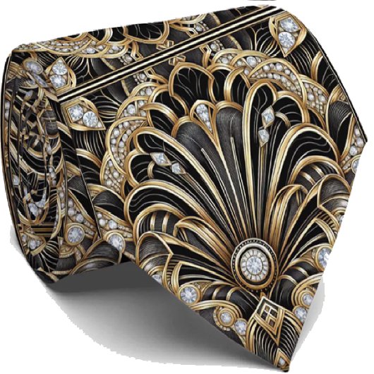 Herren Krawatte | Art Deco Faux Diamant Halsbinden