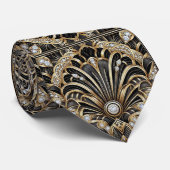 Herren Krawatte | Art Deco Faux Diamant Halsbinden (Gerollt)