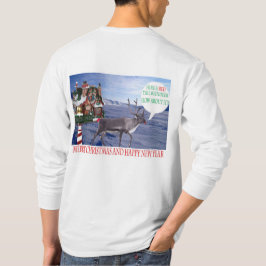 Herren lange Schlaufe frohe Weihnachten und glückl T-Shirt