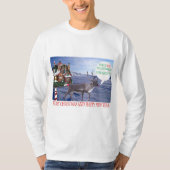 Herren lange Schlaufe frohe Weihnachten und glückl T-Shirt (Vorderseite)