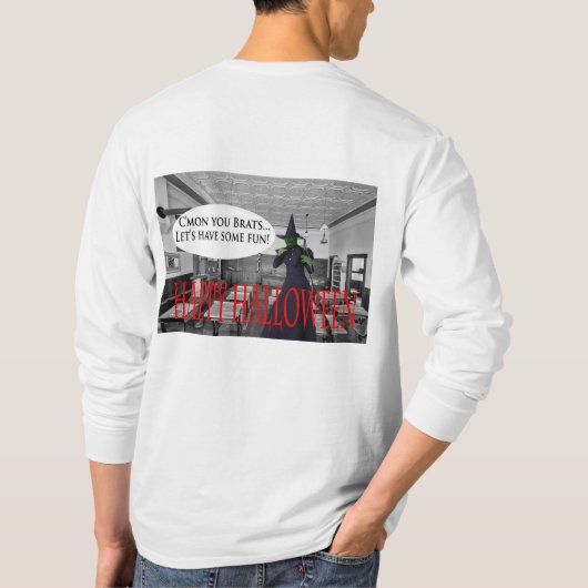 Herren langen Ärmel T glücklich halloween KatzenHe T-Shirt (Rückseite)