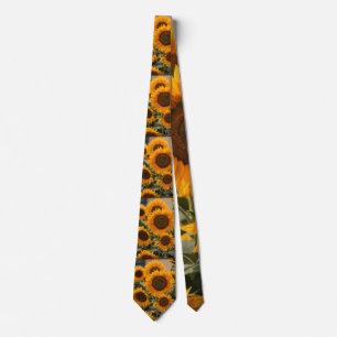 "Herren Lebhafte gelbe Sonnenblume Print Neck Kraw Krawatte