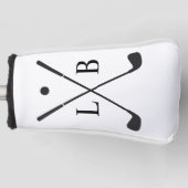 Herren-Leder-Golfhandschuh personalisiert mit Init Golf Headcover (Vorderseite)