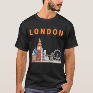 Herren London Skyline T-Shirt in Schwarz