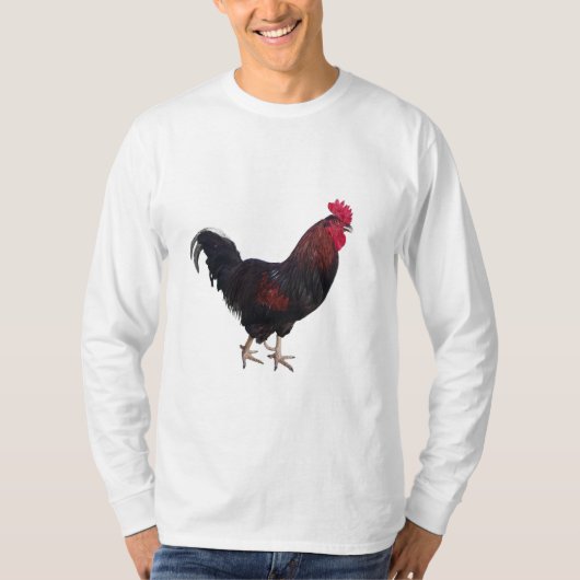Herren-Long-Sleeve-Rooster-T - Shirt (Vorderseite)