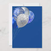 Herren Luftballons Geburtstag  Einladung (Rückseite)