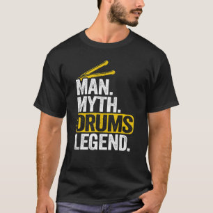 Herren Mann Mythos Trommeln Legende Vintage Herren T-Shirt