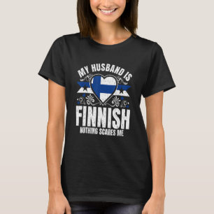 Herren Mein Mann Ist Finnisch Pride Flagge Heritag T-Shirt