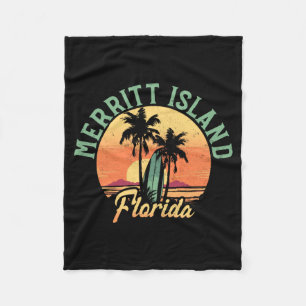 Herren Merritt Island Florida Retro Surfer Vintage Fleecedecke