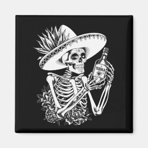 Herren Mexiko Vintage Skelett Dia De Los Muertos Magnet