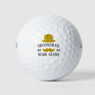 Herren mit schwarzem Schnurrbart im Vintage-Stil Golfball