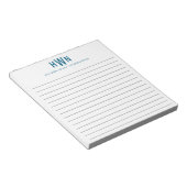Herren Monogram Professional Navyblaue Schrift Notizblock (angewinkelt)