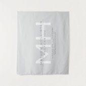 Herren-Monogramm, Grau Geschäftlich Wandteppich (Vorderseite)