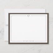 Herren-Monogramm Mitteilungskarte (Vorderseite)