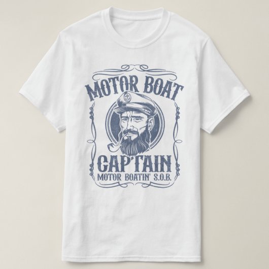 Herren Motorboot Kapitän Shirt (Design vorne)