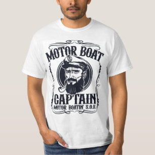 Herren Motorboot Kapitäns-Shirt T-Shirt