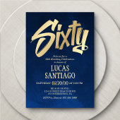 Herren Navy Gold 60. Geburtstag Einladung