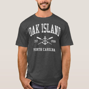 Herren Oak Island NC Vintage gekreuzte Ruder Boot T-Shirt