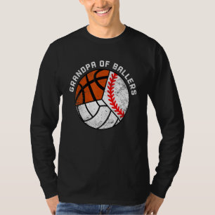 Herren Opa von Ballspielern Baseball Volleyball T-Shirt