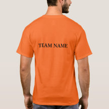 Herren Orange 'Team' T-Shirt mit Namensoption
