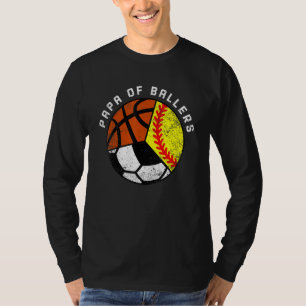 Herren Papa der Ballspieler   Softball Fußball Bas T-Shirt