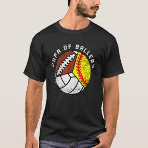 Herren Papa der Ballspieler Softball Volleyball F T-Shirt