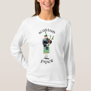 Herren Pfeifer in grüner Kilt T-Shirt