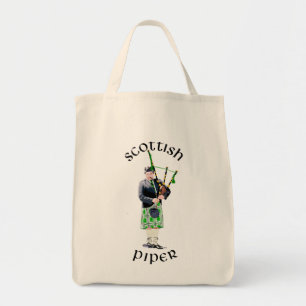 Herren Pfeifer in grüner Kilt Tragetasche