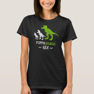 Herren Poppasaurus T Rex Poppa Saurus Dinosaur Ret T-Shirt
