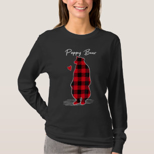 Herren Poppy Bear Weihnachts-Pyjama Rot Kariert Op T-Shirt