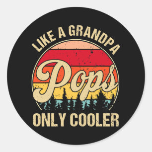 Herren Pops wie ein Opa, nur cooler Vintage Runder Aufkleber