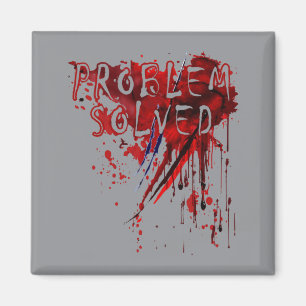 Herren Problem Gelöst T-Shirt Blutiger Horror Zomb Magnet