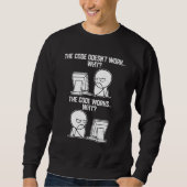 Herren-Programmierer-Code funktioniert, warum Meme Sweatshirt (Vorderseite)