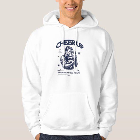 HERREN-PULLOVER-HOODIE 'DADDY CHEER UP' HOODIE (Vorderseite)