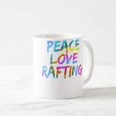 Herren Rafting-Outfit Spruch Raftingboot Peace Lov Kaffeetasse (VorderseiteRechts)