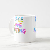 Herren Rafting-Outfit Spruch Raftingboot Peace Lov Kaffeetasse (Vorderseite Links)