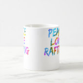 Herren Rafting-Outfit Spruch Raftingboot Peace Lov Kaffeetasse (Mittel)