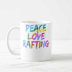 Herren Rafting-Outfit Spruch Raftingboot Peace Lov Kaffeetasse