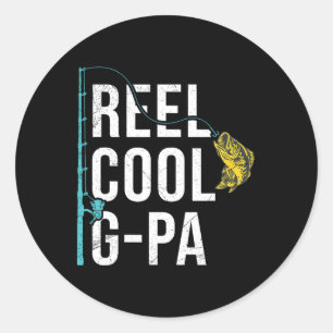 Herren Reel Cool G-Pa Angel-Shirt Lustiges Opa Vat Runder Aufkleber