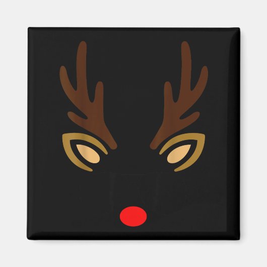 Herren-Rentier-Gesicht Gles Weihnachtskostüm Pyjam Magnet (Vorne)