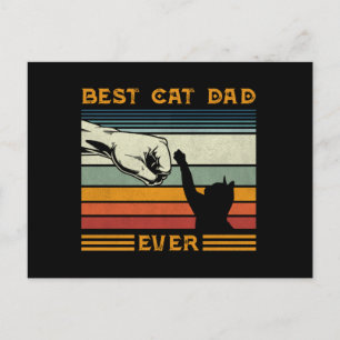 Herren Retro Best Cat Dad Ever Bump Katzenliebhabe Postkarte