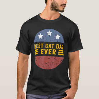 Herren Retro Bester Katzenpapa Aller Zeiten Katzen T-Shirt