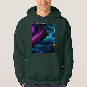 Herren Retro Cosmic Multiverse Galactic Hoodie