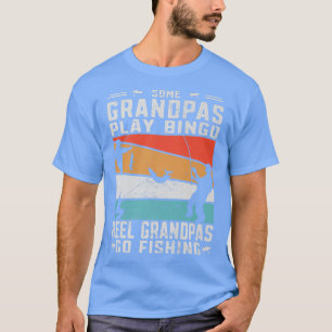 Herren Retro Fisch Angler Rolle Großväter gehen an T-Shirt