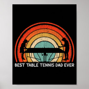 Herren Retro-Stil Vintage Bestes Tischtennis Dad E Poster