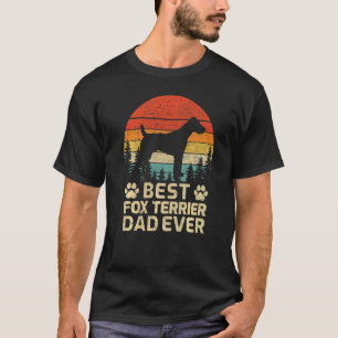 Herren Retro Vintage Bester Fox Terrier Dad Ever V T-Shirt