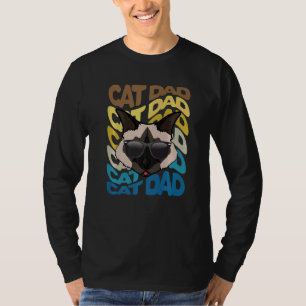 Herren Retro Vintage Cool Birman Katze Papa Kitty T-Shirt