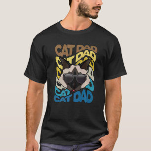 Herren Retro Vintage Cool Birman Katze Papa Kitty T-Shirt